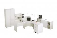 Rapid Vibe Desk Range. All Natural White. Quick Delivery 3 Days